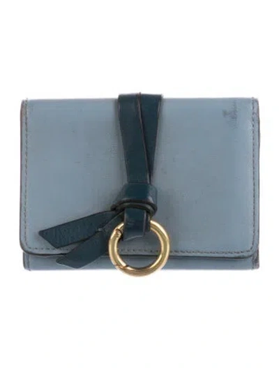 Pre-owned Chloé Canvas Compact Wallet In Blue