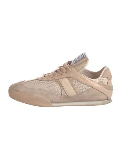 Pre-owned Chloé Canvas Embroidered Accent Athletic Sneakers In Neutral