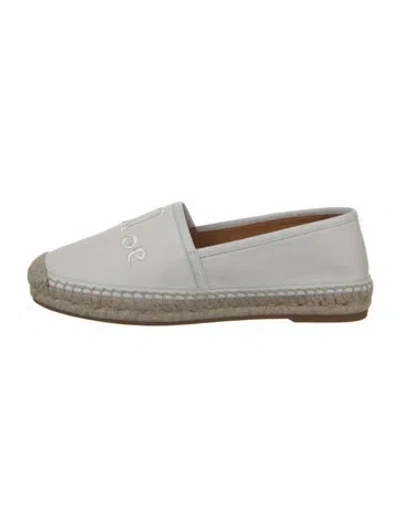 Pre-owned Chloé Canvas Embroidered Accent Espadrilles In White