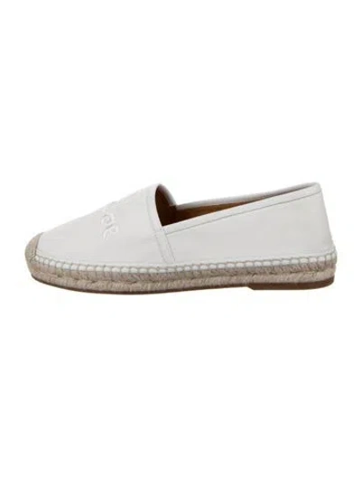 Pre-owned Chloé Canvas Embroidered Accent Espadrilles In White
