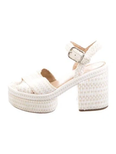 Pre-owned Chloé Canvas Espadrilles In White