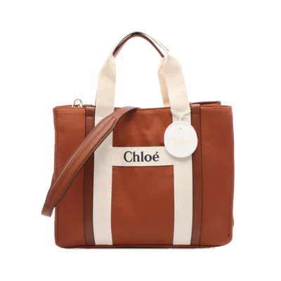 Pre-owned Chloé Canvas Leather Tote Bag () In Multi