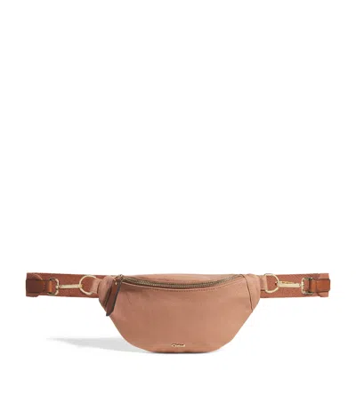 Chloé Kids' Canvas Logo Belt Bag In Sand
