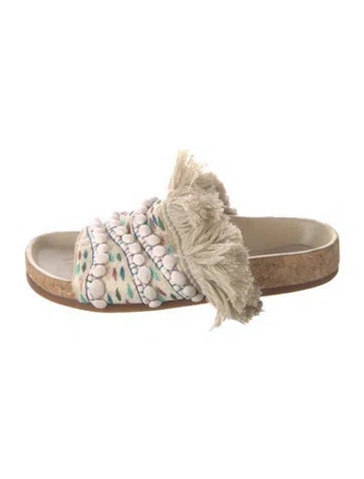 Pre-owned Chloé Canvas Patterned Mules In Neutral