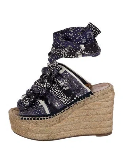 Pre-owned Chloé Canvas Printed Espadrilles In Blue