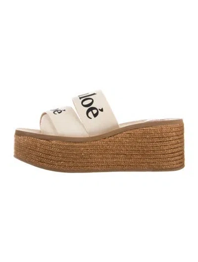 Pre-owned Chloé Canvas Printed Espadrilles In Neutral