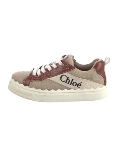 Pre-owned Chloé Canvas Printed Sneakers In Gray