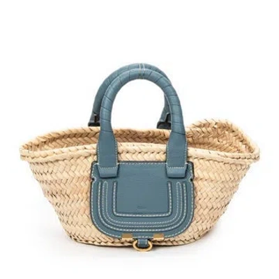 Pre-owned Chloé Canvas Small Marcie Basket In Neutral