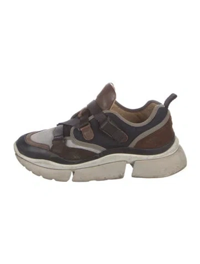 Pre-owned Chloé Canvas Sneakers In Brown