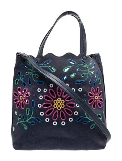 Pre-owned Chloé Canvas Top Handle Bag In Blue