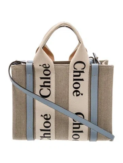 Pre-owned Chloé Canvas Top Handle Bag In Neutral