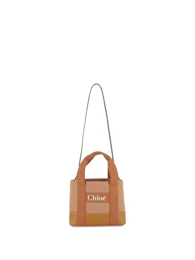 CHLOÉ Canvas tote bag with logo CHLOE
