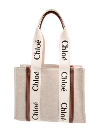 Pre-owned Chloé Canvas Tote In Neutral