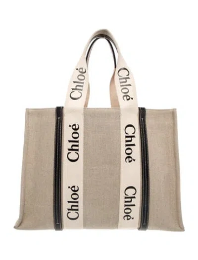Pre-owned Chloé Canvas Tote In Neutral