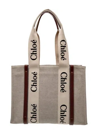 Pre-owned Chloé Canvas Tote In Neutral