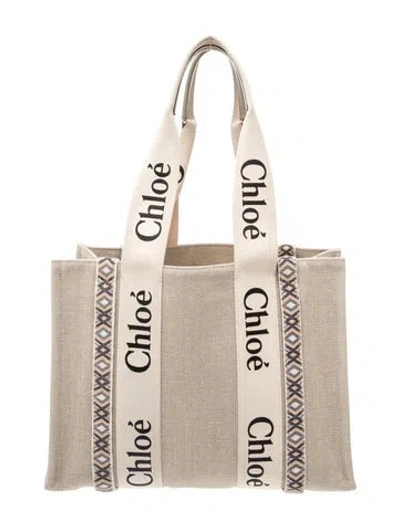 Pre-owned Chloé Canvas Tote In Neutral