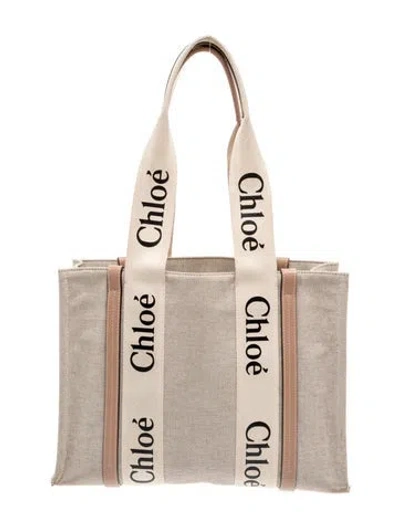 Pre-owned Chloé Canvas Tote In Neutral