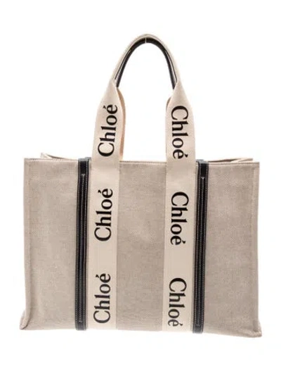 Pre-owned Chloé Canvas Tote In Neutral