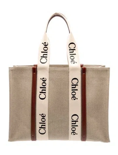 Pre-owned Chloé Canvas Tote In Neutral