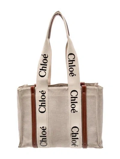 Pre-owned Chloé Canvas Tote In Neutral