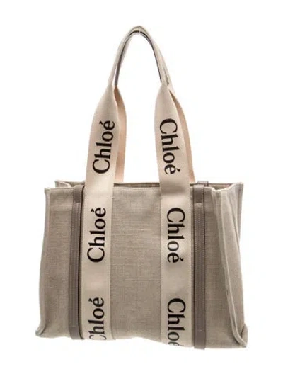 Pre-owned Chloé Canvas Tote In Neutral