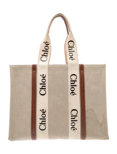Pre-owned Chloé Canvas Tote In Neutral