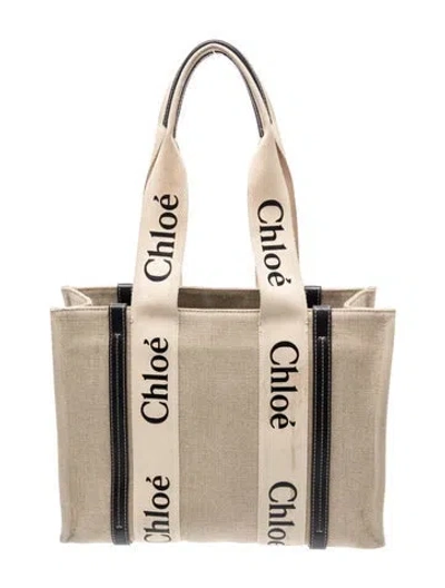 Pre-owned Chloé Canvas Tote In Neutral