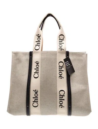 Pre-owned Chloé Canvas Tote W/ Tags In Neutral