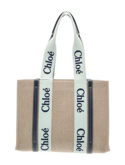 Pre-owned Chloé Canvas Tote W/ Tags In Neutral