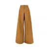 Chloé Canvas Wide Leg Pants With Dart In Brown