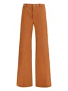 Chloé Canvas Wide-leg Trousers In Brown