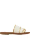 Chloé Beige Woody Sandals In Neutrals
