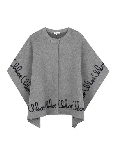 CHLOÉ PONCHO WITH EMBROIDERY