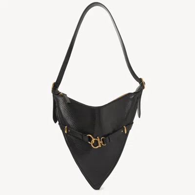 Chloé Sac Porté Épaule Cape Bag En Cuir Grainé Femme Noir Taille Onesize 100% Cuir De Veau In Black