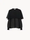 Chloé Cape Blouse In Silk Georgette In Black