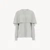 Chloé Cape Blouse In Silk Georgette Green Size 12 100% Silk, Pinctada Maxima, Farmed, Coo Australia In Green