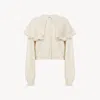 Chloé Cape Cardigan In A Wool & Cashmere Knit In Neutral