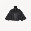 Chloé Cape Courte En Cuir Souple Femme Noir Taille S 100% Cuir D'agneau In Black