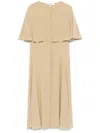Chloé Caped Midi Dress In Nude