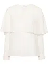 Chloé Cape-design Silk Shirt In Pristine White