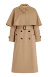 Chloé Classic Cotton Gabardine Trench Coat With Cape In Brown