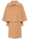 Chloé Cape Coat In Wool & Cashmere Orange Size 8 100% Wool, Horn Bubalus Bubalis, Farmed, Coo India In Neutrals