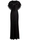 Chloé Chloe Cape-effect Silk Gown In Black