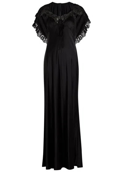 Chloé Chloe Cape-effect Silk Gown In Black