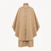 Chloé Cape En Gabardine De Coton Femme Rose Taille 40 100% Coton, Horn Bubalus Bubalis, Farmed, Coo India, In Pink