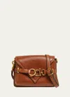 Chloé Cape Flap Crossbody Bag In Grained Calfskin In Clay Brown