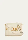 Chloé Cape Flap Crossbody Bag In Grained Calfskin In Sweet Beige