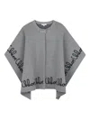 Chloé Kids Poncho With Embroidery In Gray