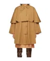 Chloé Tan Capelet Jacket In Brown
