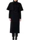 Chloé Wool Coat With Removable Cape In Black